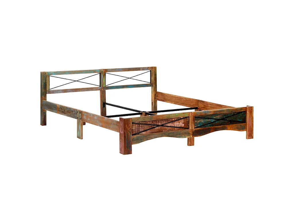 Cadre de lit sans matelas Bois de récupération massif 180x200cm
