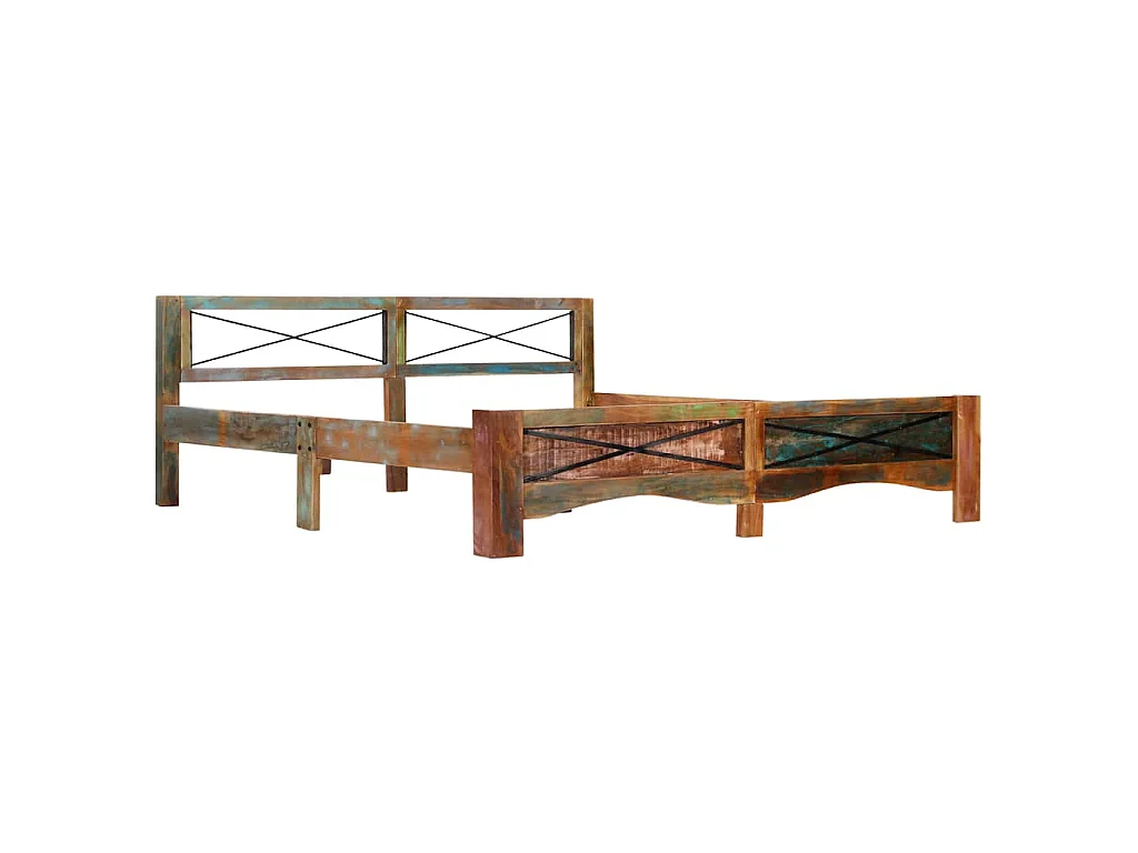 Cadre de lit sans matelas Bois de récupération massif 180x200cm