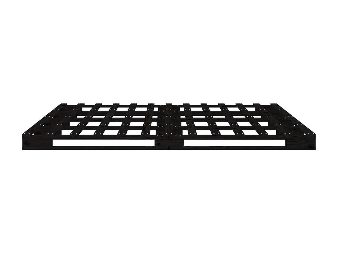 Letto a Pallet Nero 135x190 cm Double Legno Massello di Pino