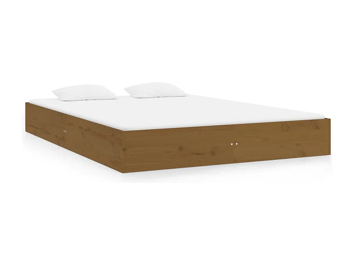 Estructura cama sin colchón madera maciza marrón miel 120x200cm
