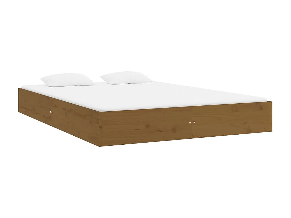 Estructura cama sin colchón madera maciza marrón miel 120x200cm