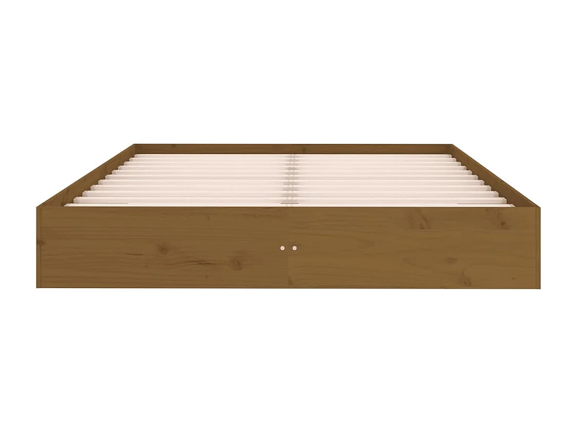 Estructura cama sin colchón madera maciza marrón miel 120x200cm
