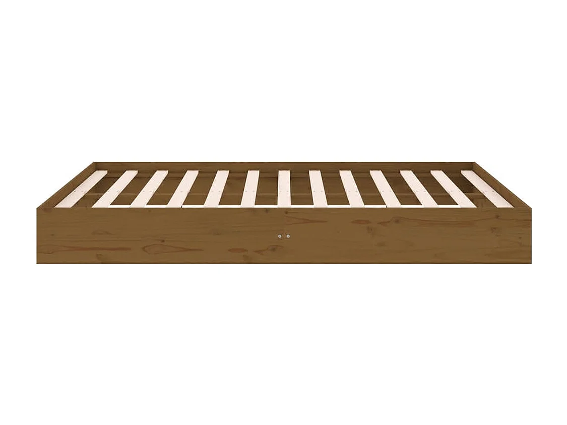 Estructura cama sin colchón madera maciza marrón miel 120x200cm