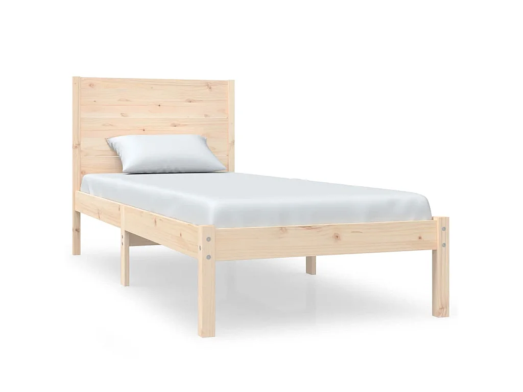 Estructura de cama sin colchón madera maciza de pino 90x200 cm