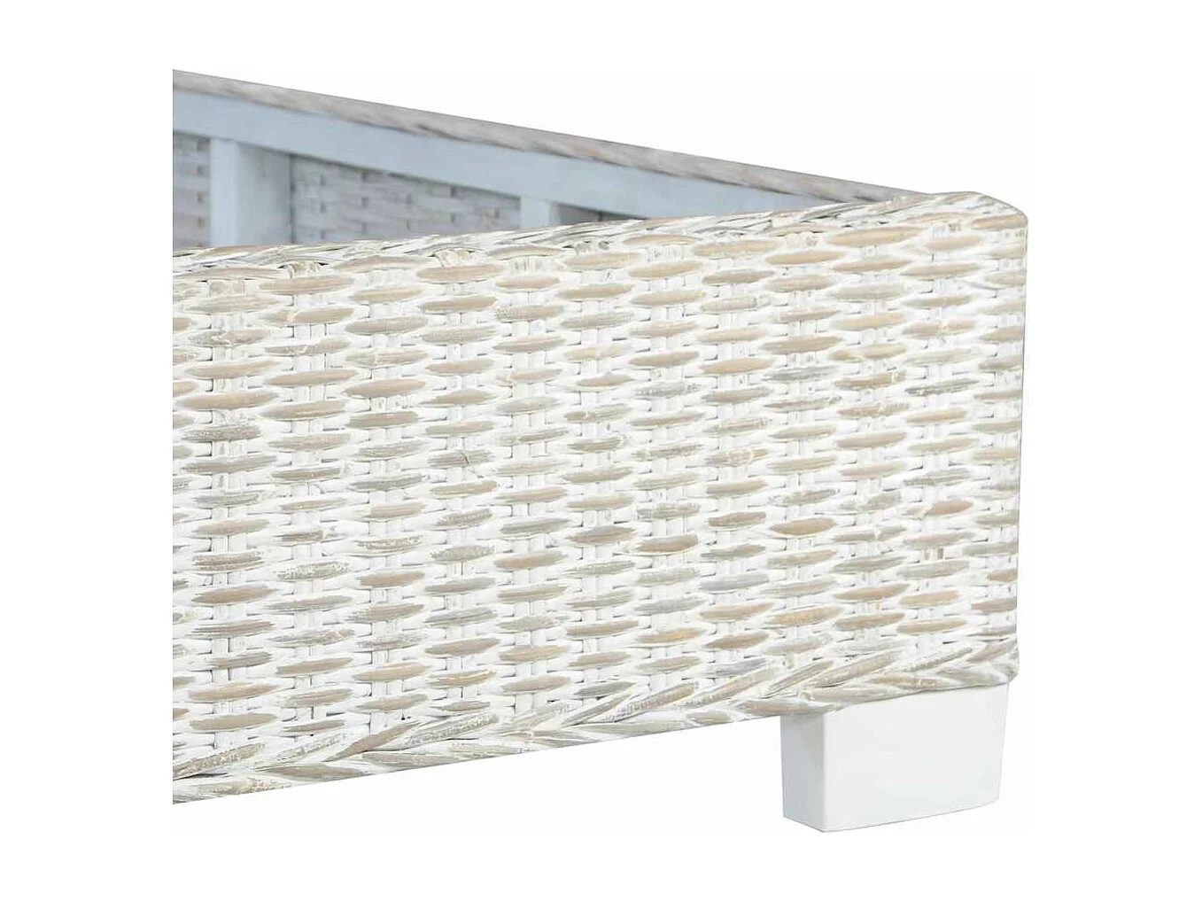 Cadre de lit sans matelas Gris Rotin naturel 180x200 cm