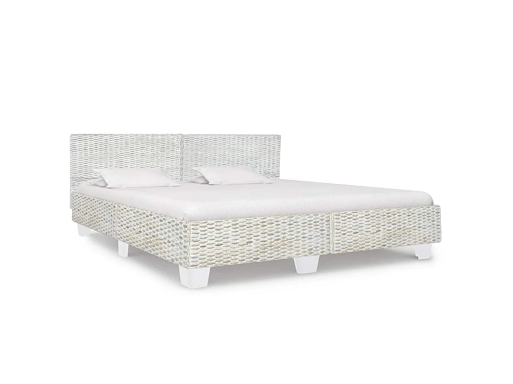 Giroletto senza Materasso Grigio Naturale Vero Rattan 180x200cm