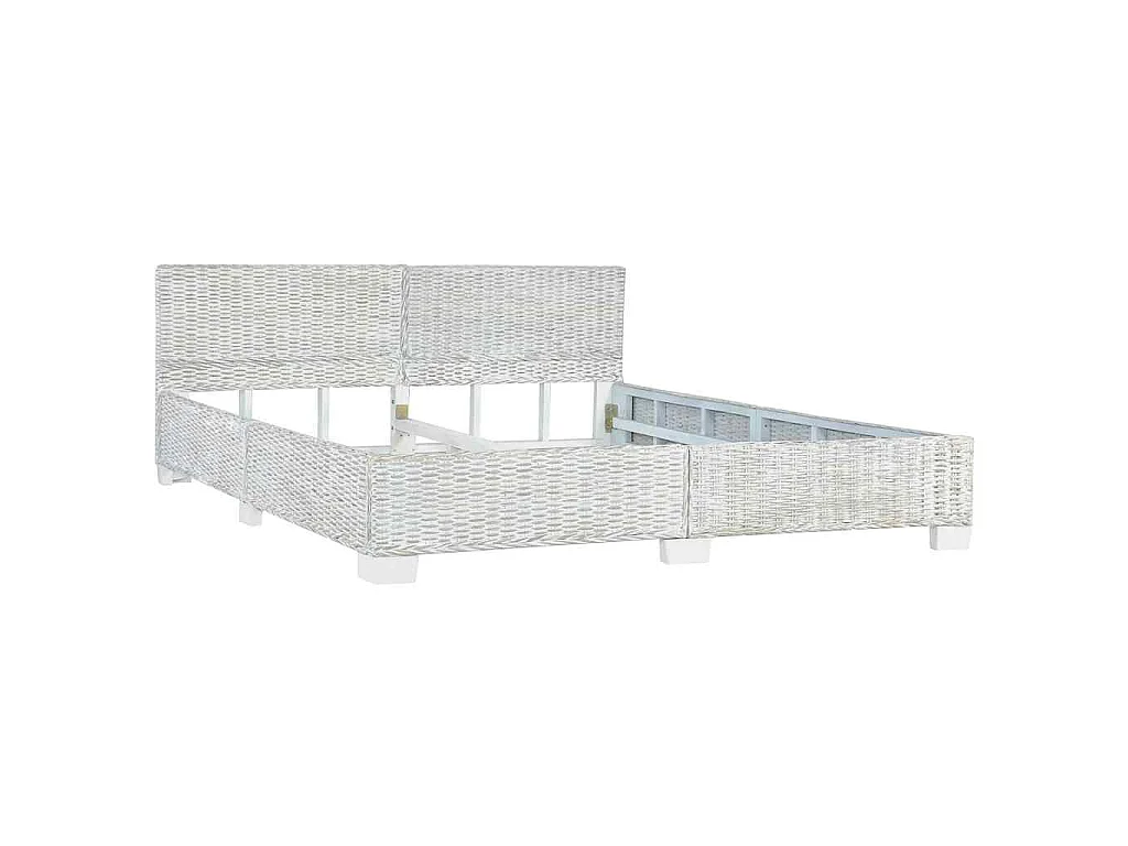 Giroletto senza Materasso Grigio Naturale Vero Rattan 180x200cm