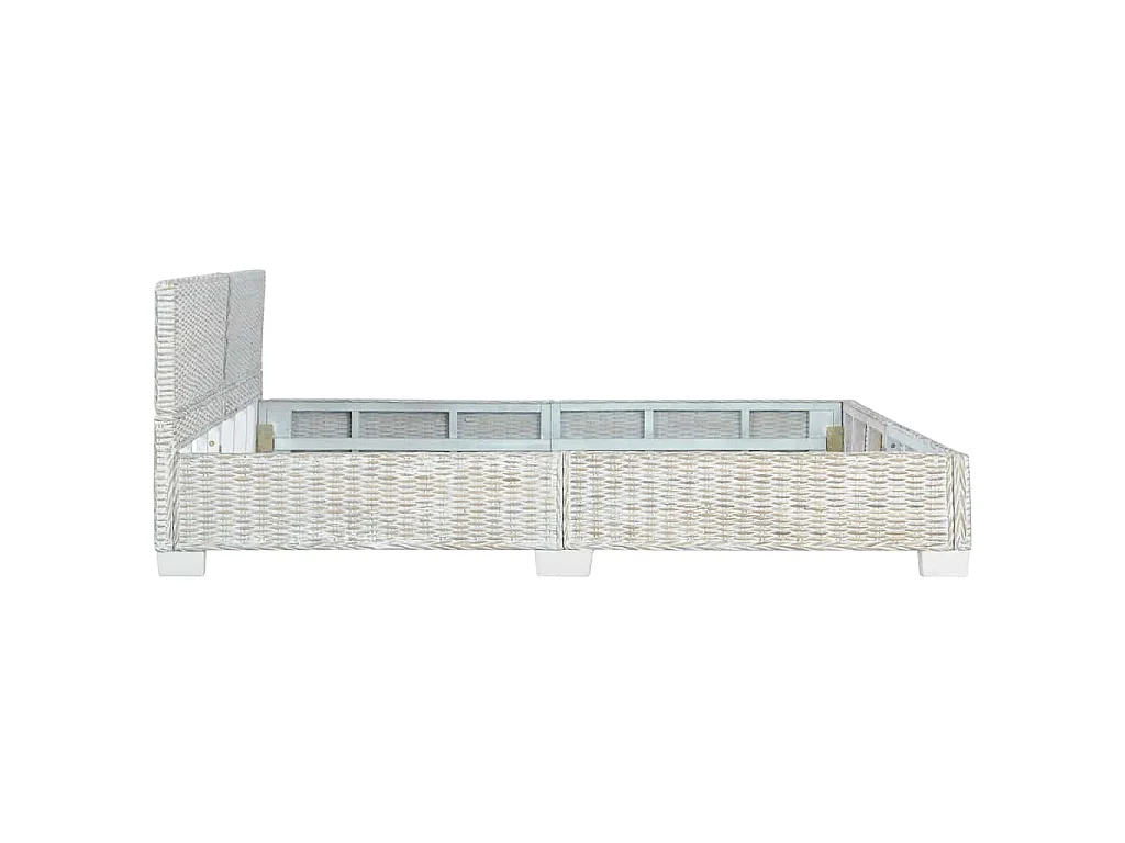 Giroletto senza Materasso Grigio Naturale Vero Rattan 180x200cm