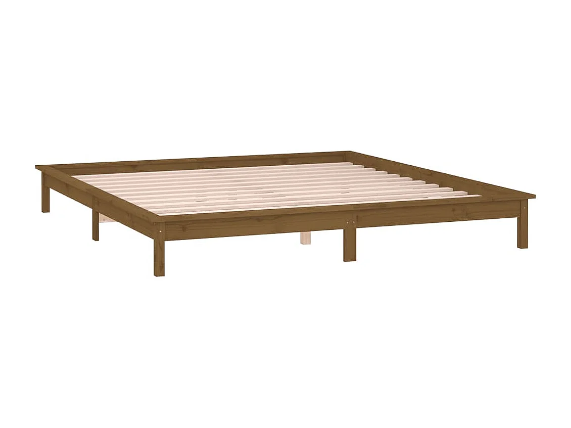 Cadre de lit à LED sans matelas 160x200 cm bois massif