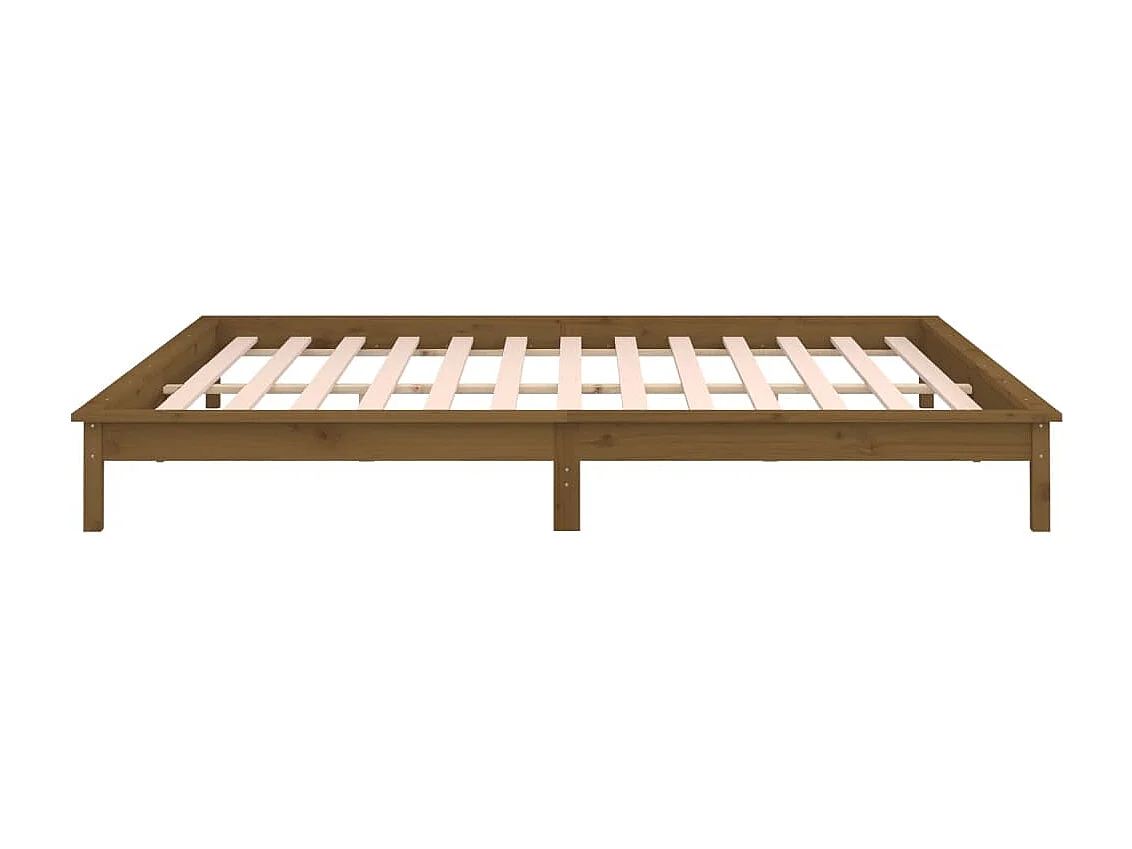 Cadre de lit à LED sans matelas 160x200 cm bois massif
