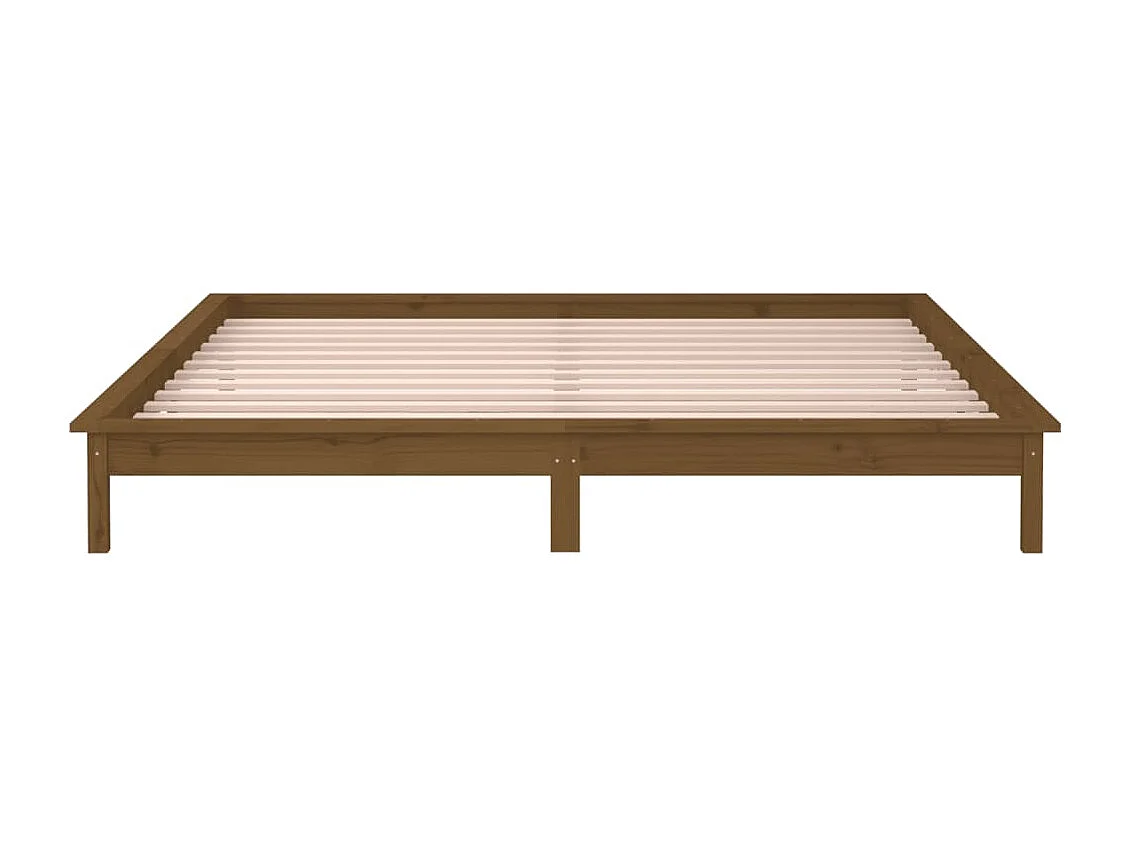 Cadre de lit à LED sans matelas 160x200 cm bois massif