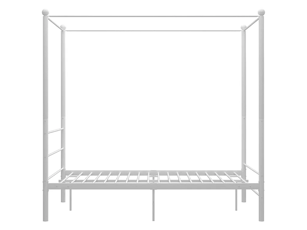 Cadre de lit à baldaquin sans matelas blanc métal 120x200 cm