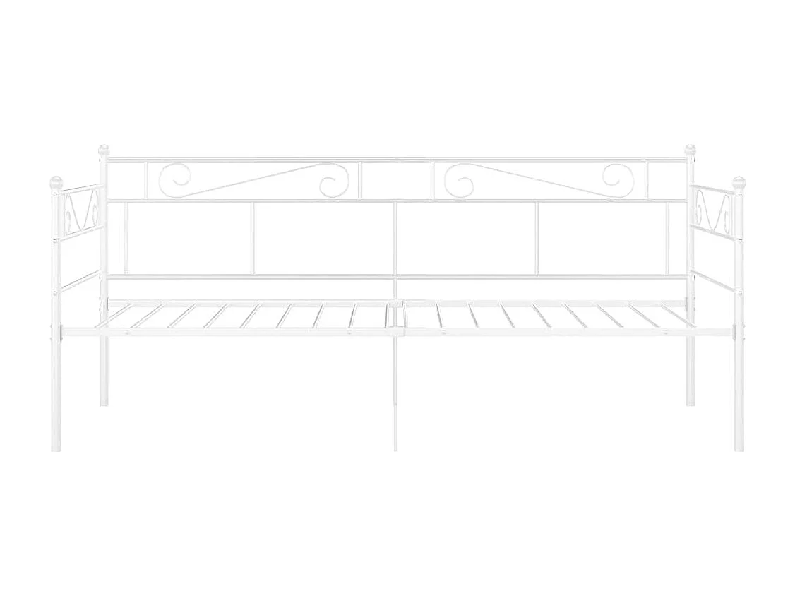 Cadre de canapé-lit sans matelas blanc métal 90x200 cm