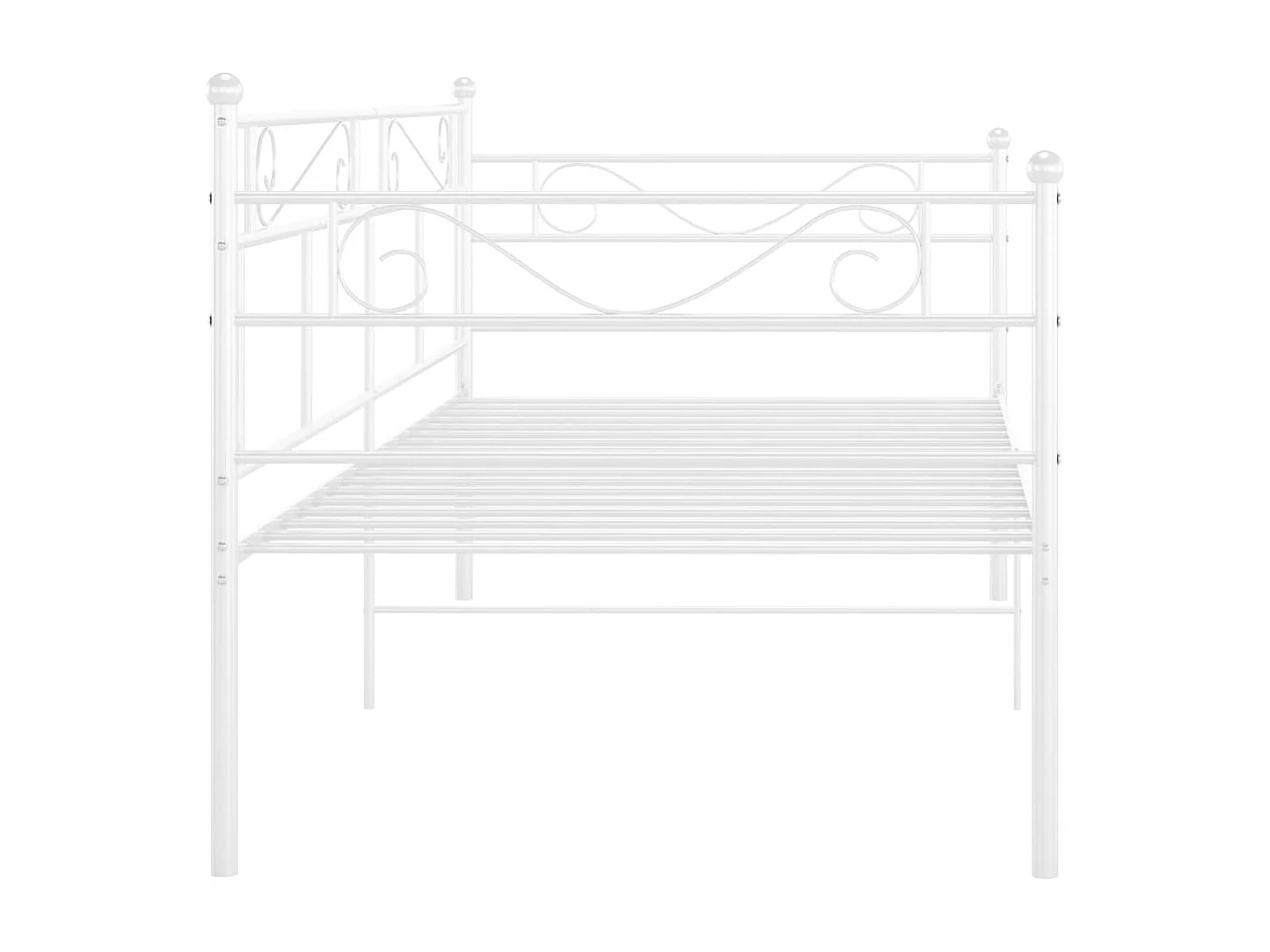 Cadre de canapé-lit sans matelas blanc métal 90x200 cm