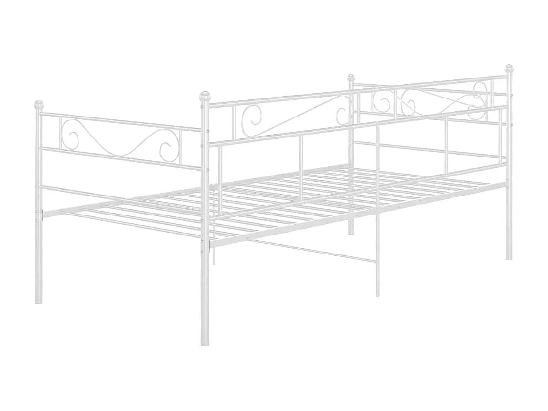 Slaapbankframe metaal wit 90x200 cm