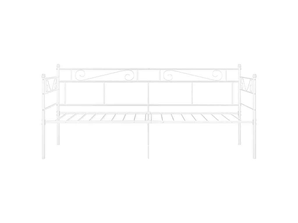 Cadre de canapé-lit sans matelas blanc métal 90x200 cm