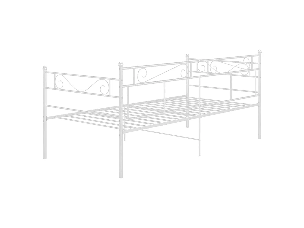 Cadre de canapé-lit sans matelas blanc métal 90x200 cm