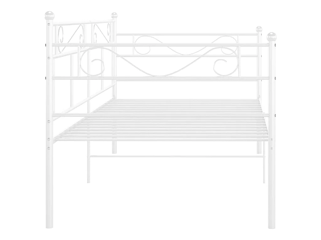Cadre de canapé-lit sans matelas blanc métal 90x200 cm