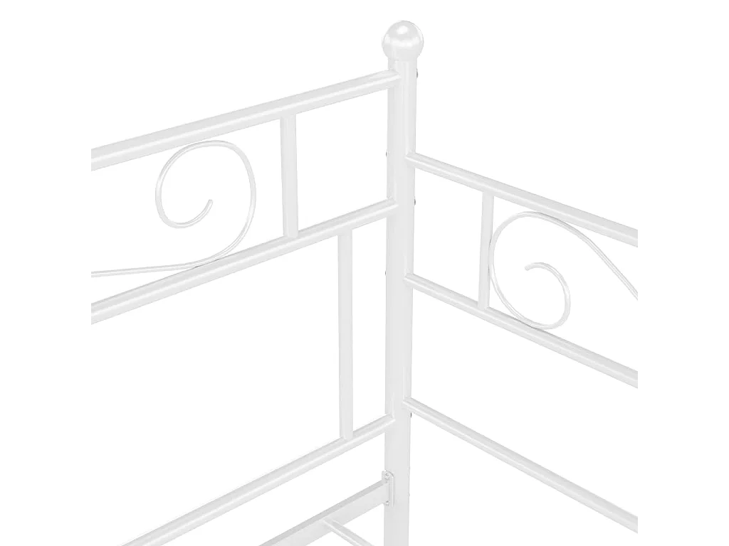 Cadre de canapé-lit sans matelas blanc métal 90x200 cm