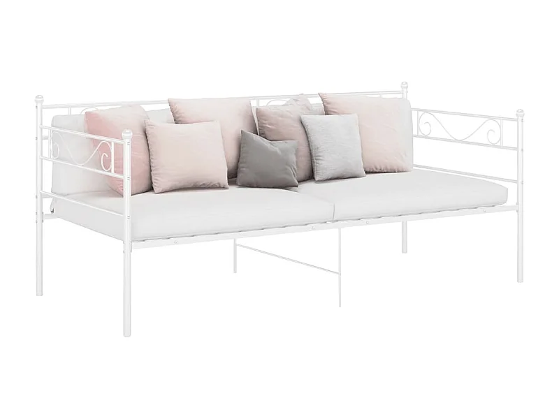 Telaio Divano Letto Bianco in Metallo 90x200 cm