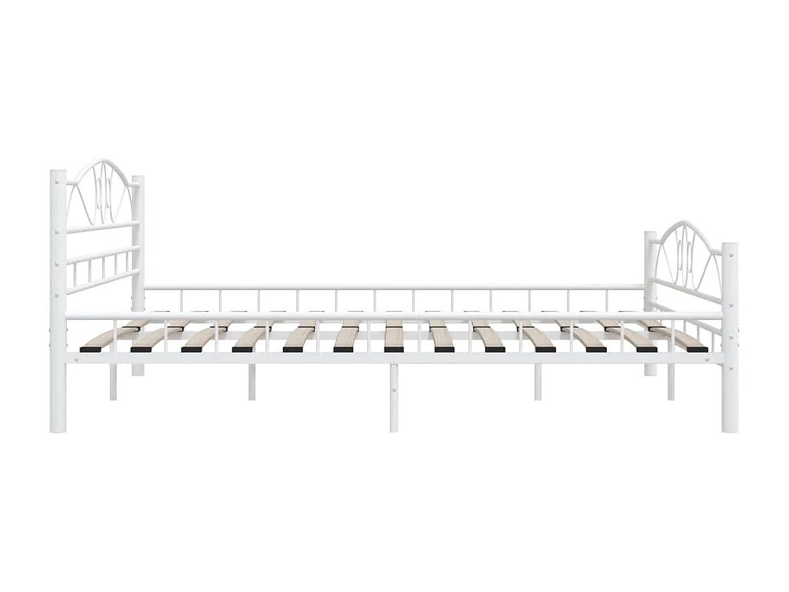 Bettgestell Weiß Metall 200×200 cm