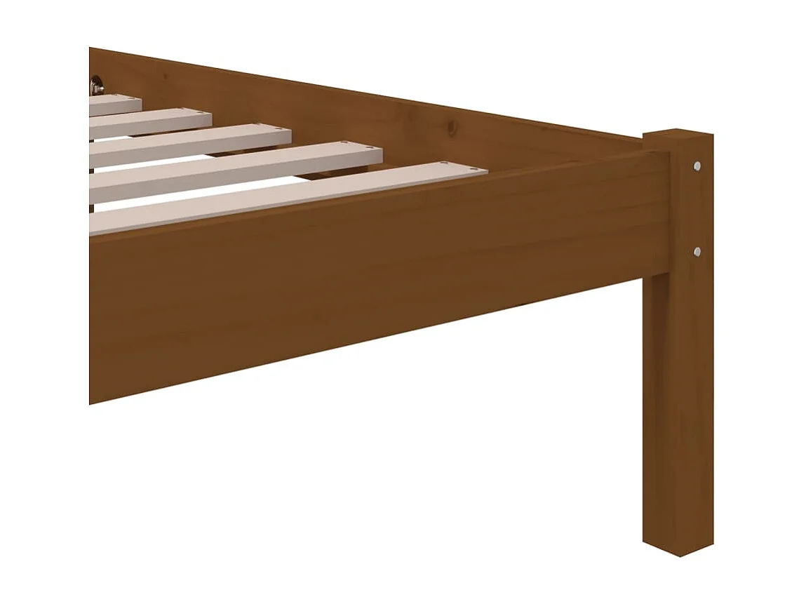 Bedframe massief hout honingbruin 75x190 cm