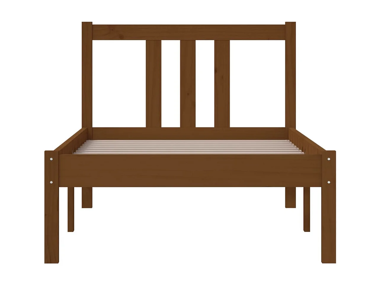 Cadre de lit sans matelas marron miel bois massif 75x190 cm