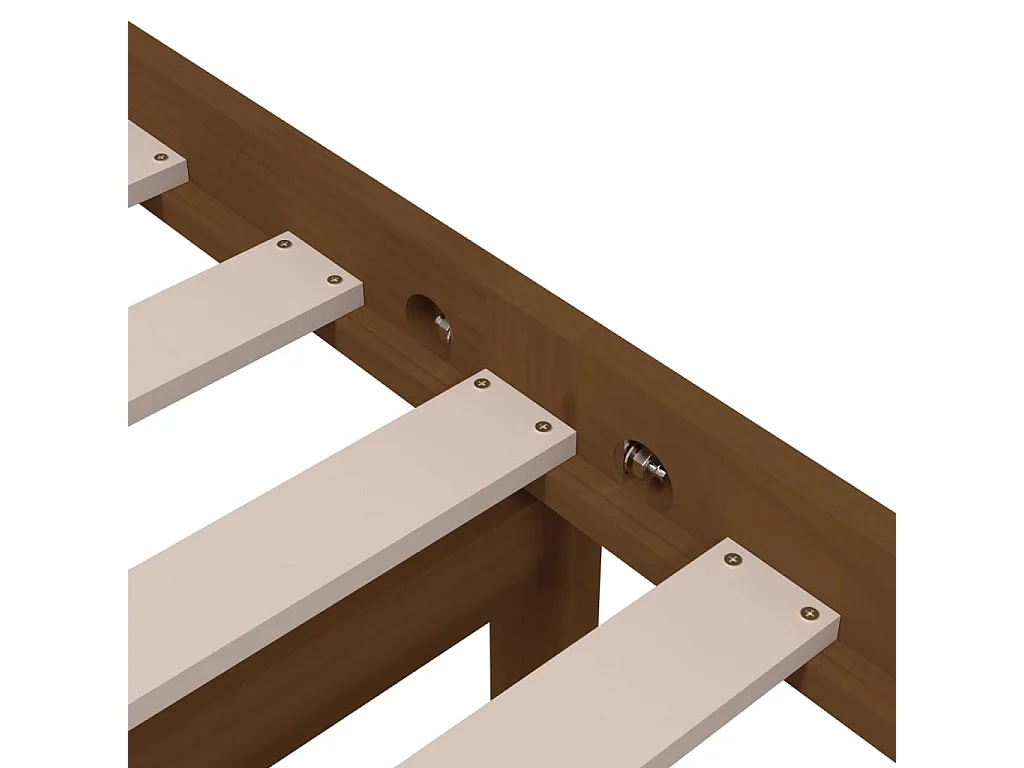 Cadre de lit sans matelas marron miel bois massif 75x190 cm
