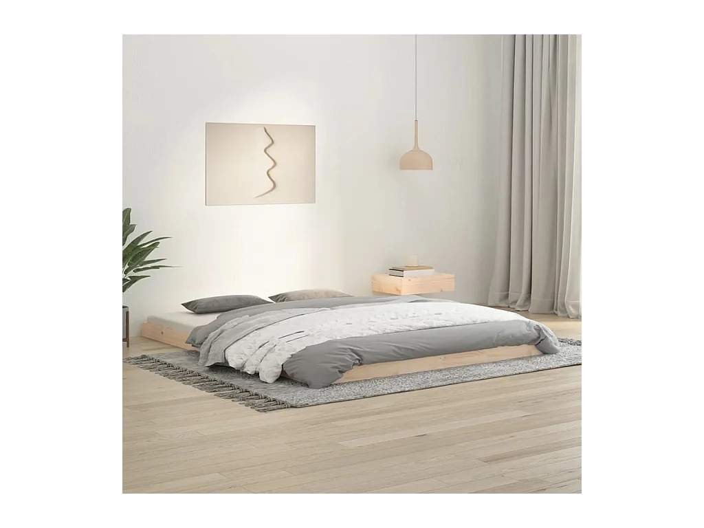 Cadre de lit sans matelas 160x200 cm bois massif de pin