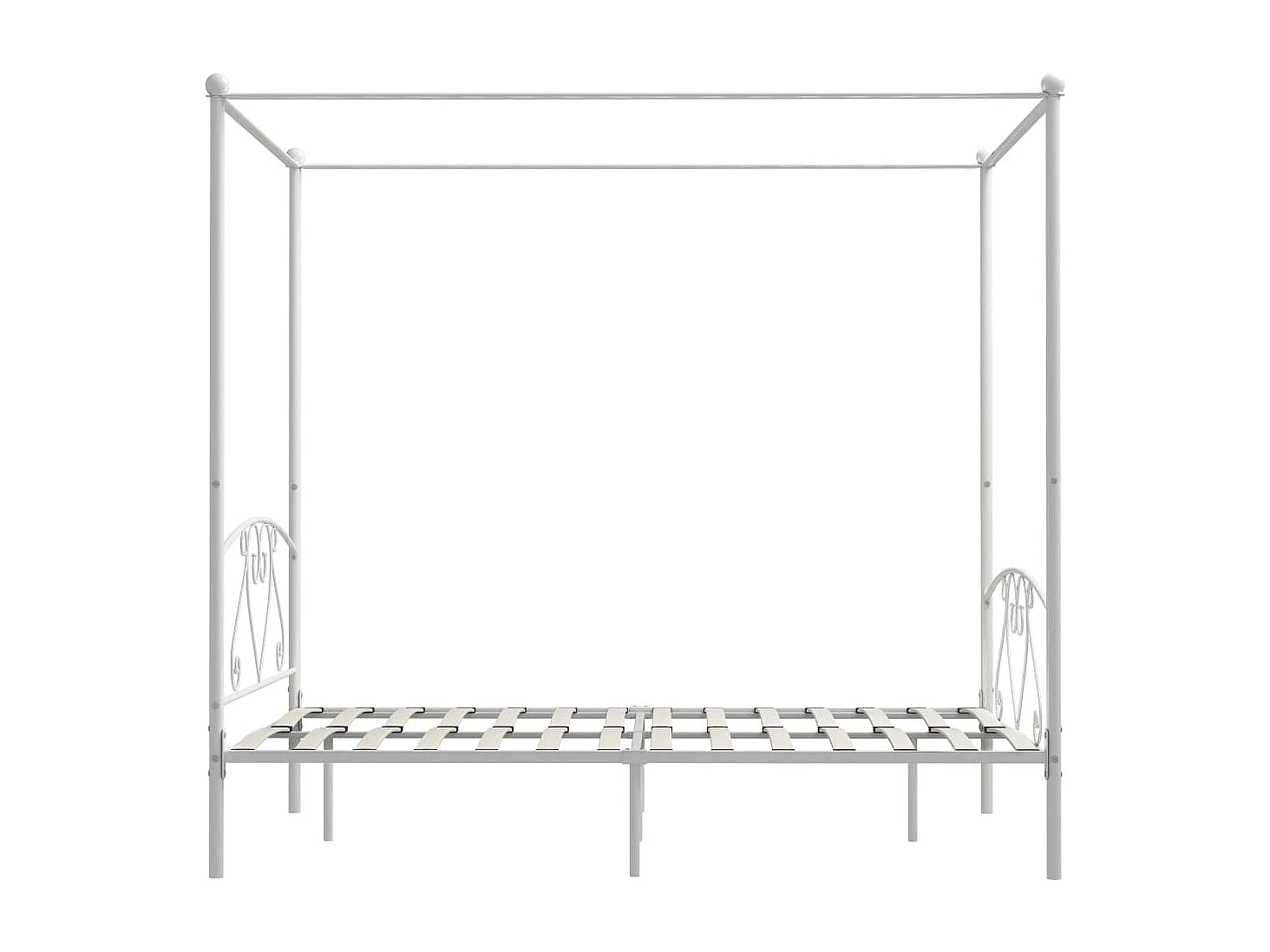 Giroletto Baldacchino senza Materasso Bianco 160x200 cm Metallo