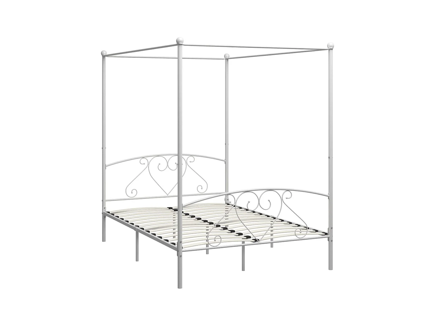 Estructura de cama con dosel metal blanco 160x200 cm