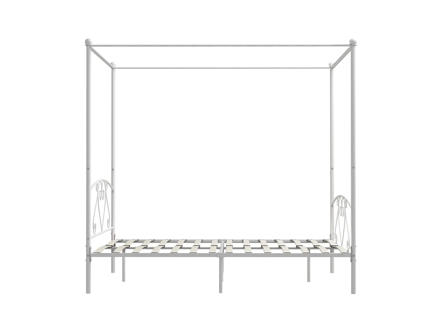 Estructura de cama con dosel metal blanco 160x200 cm