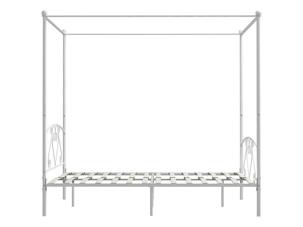 Himmelbett-Gestell Weiß Metall 160 x 200 cm