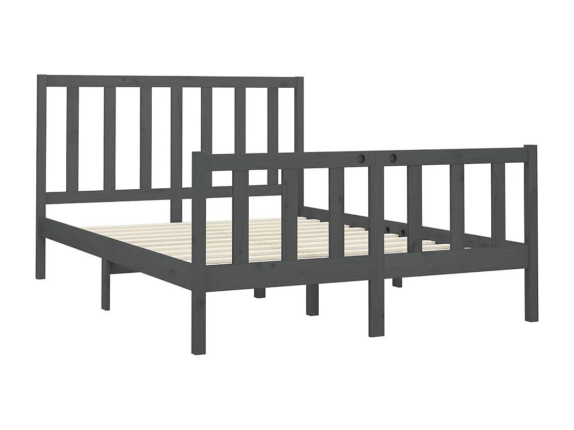 Massivholzbett Grau Kiefer 150x200 cm