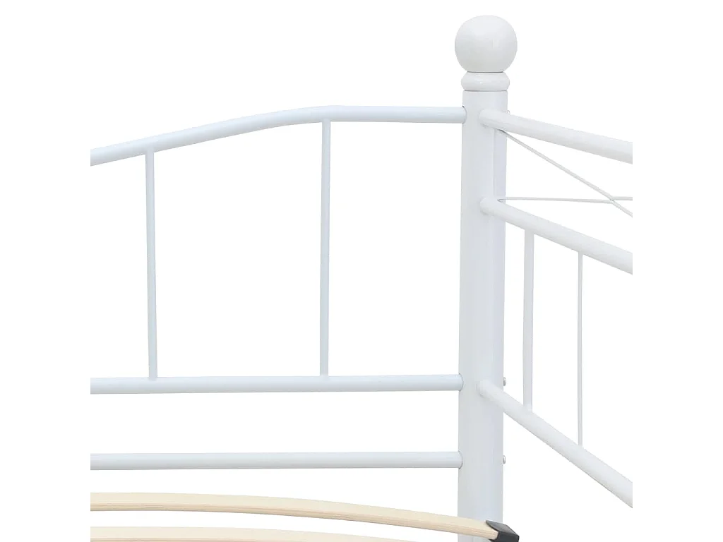 Cadre de lit blanc acier 180x200/90x200 cm