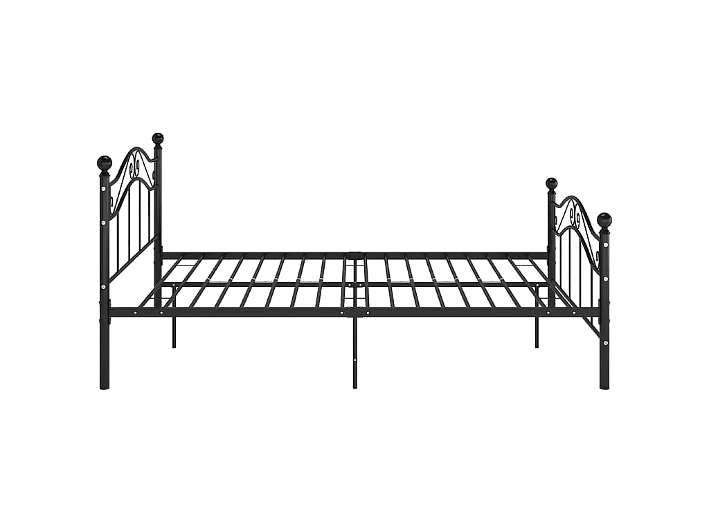 Cadre de lit sans matelas noir métal 120x200 cm