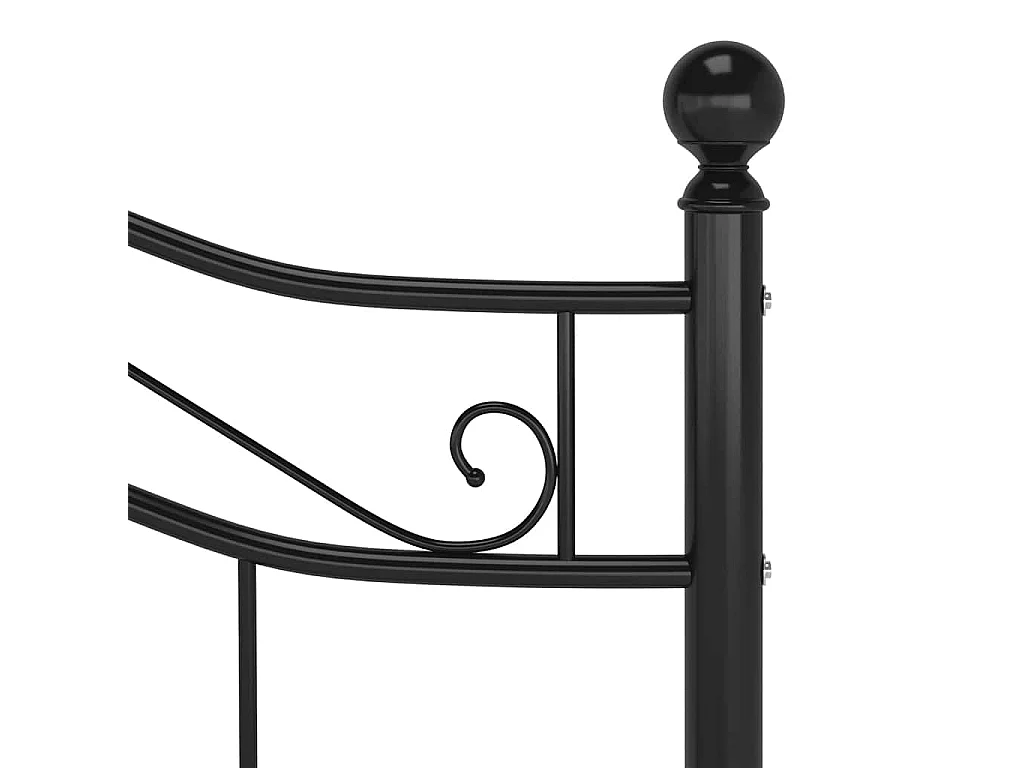 Cadre de lit sans matelas noir métal 120x200 cm