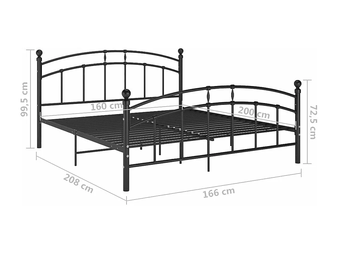 Giroletto Nero in Metallo 160x200 cm