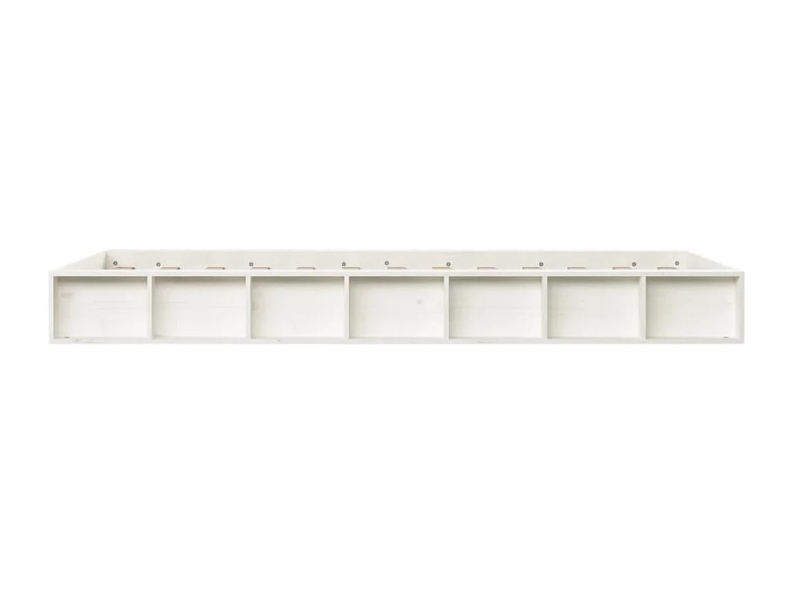 Bedframe massief hout wit 90x200 cm