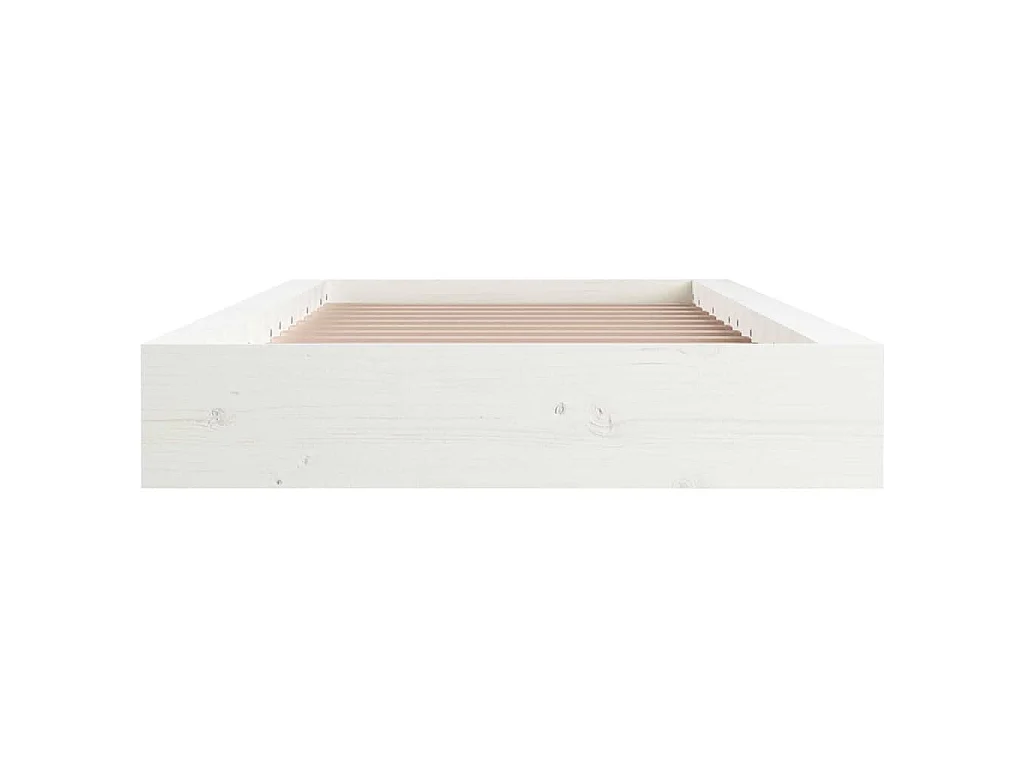 Bedframe massief hout wit 90x200 cm