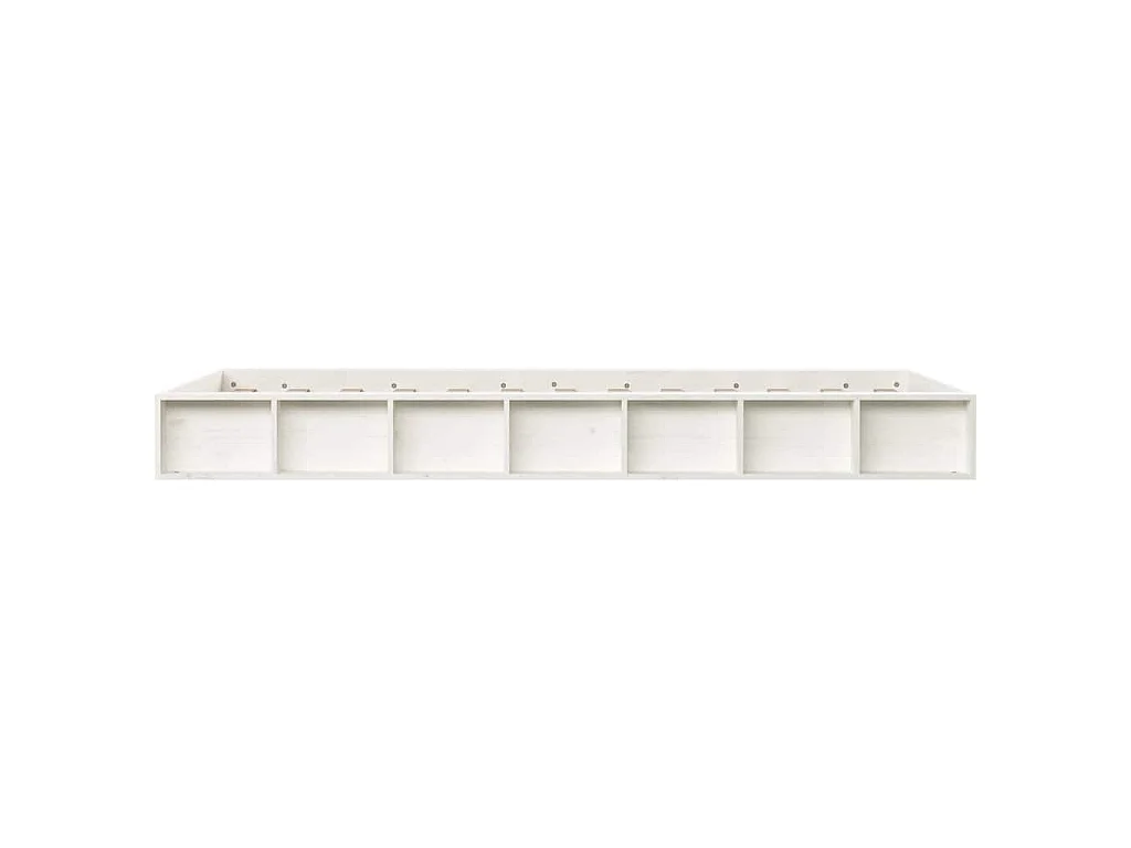 Bedframe massief hout wit 90x200 cm