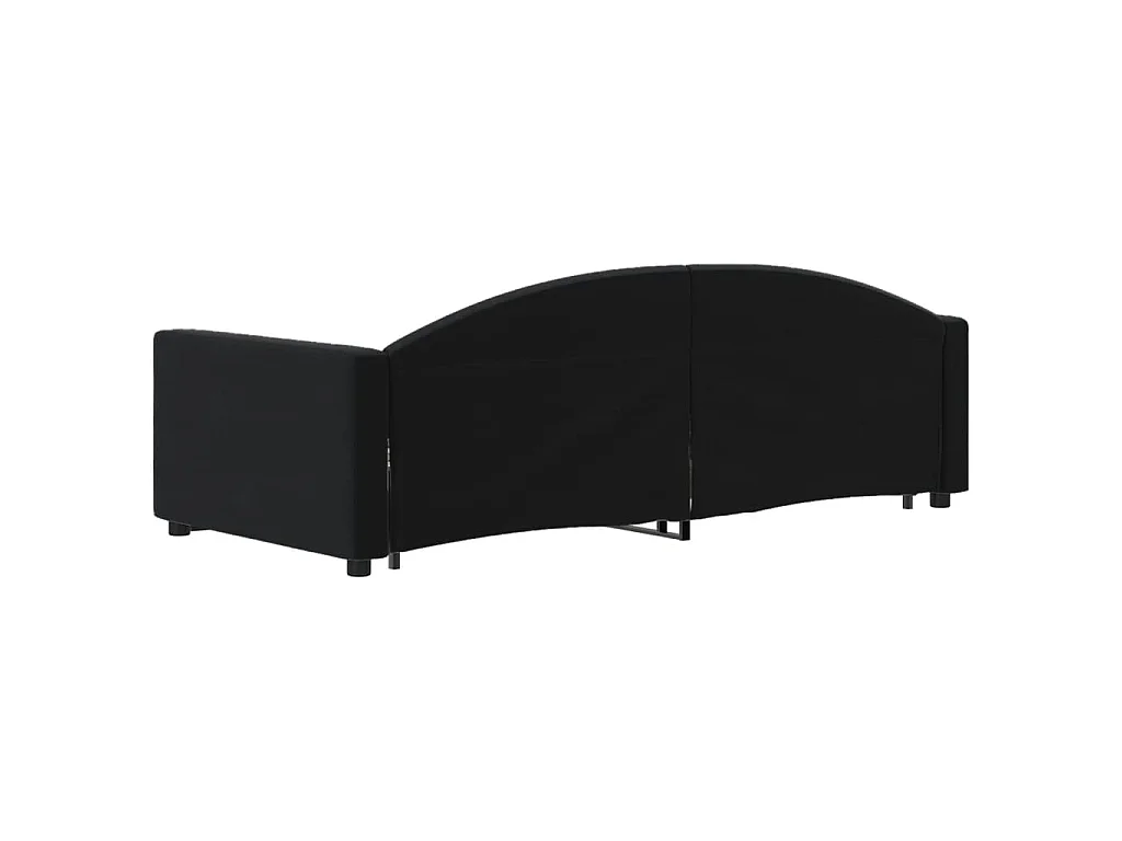 Lit de jour avec gigogne et tiroirs noir 90x190 cm velours