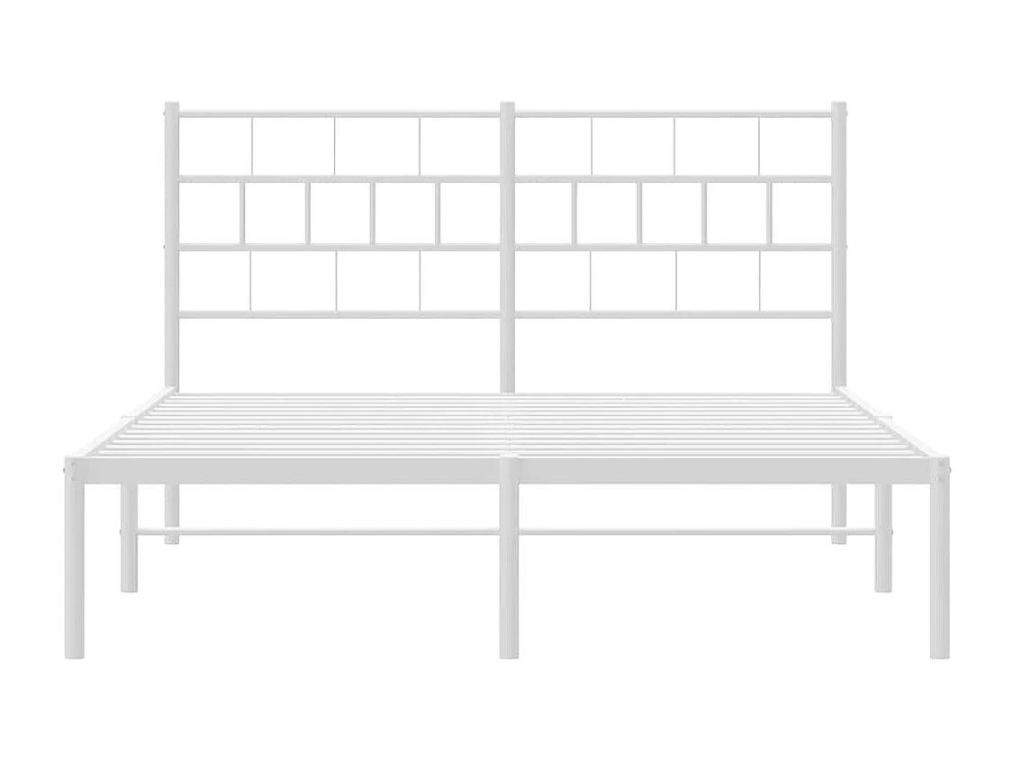 Estrutura de cama com cabeceira 150x200 cm metal branco