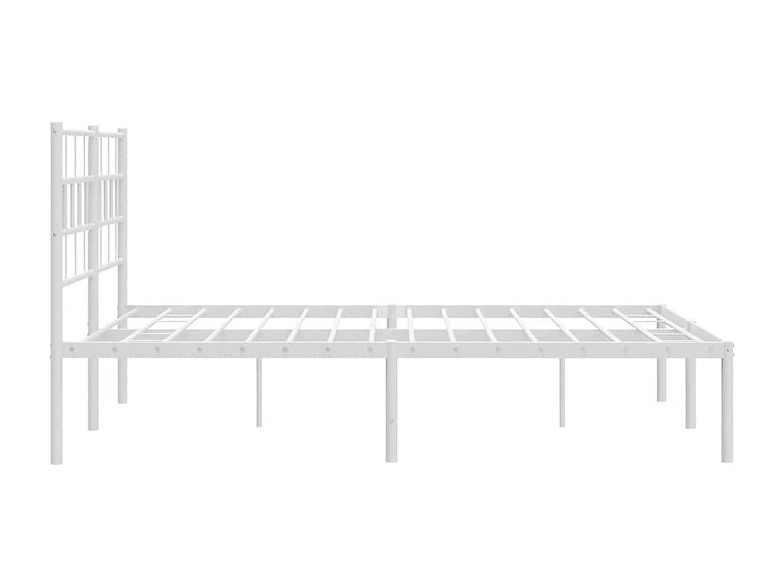 Estrutura de cama com cabeceira 150x200 cm metal branco