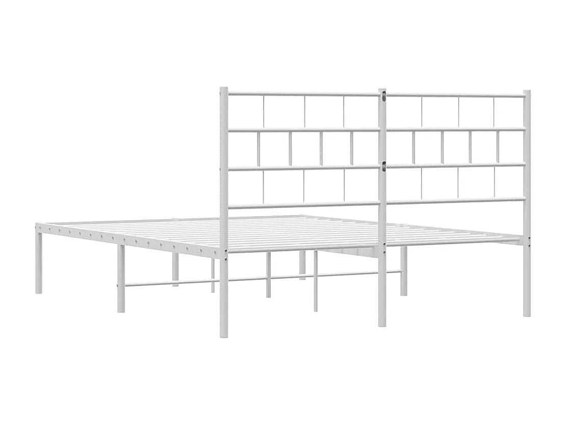 Estrutura de cama com cabeceira 150x200 cm metal branco