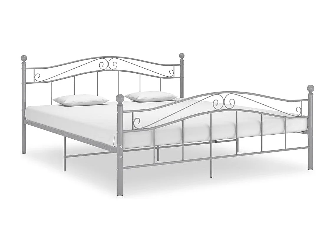 Bedframe metaal grijs 200x200 cm