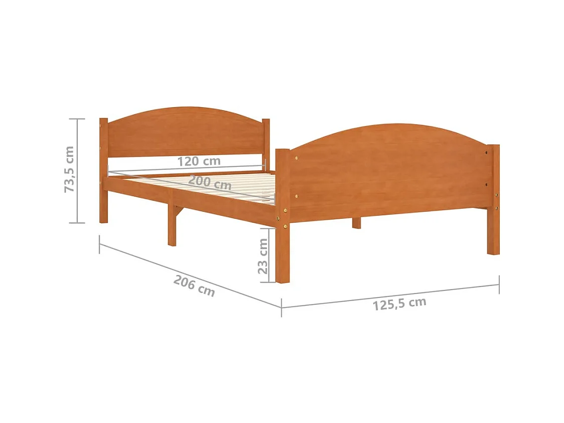 Massivholzbett Honigbraun Kiefer 120x200 cm