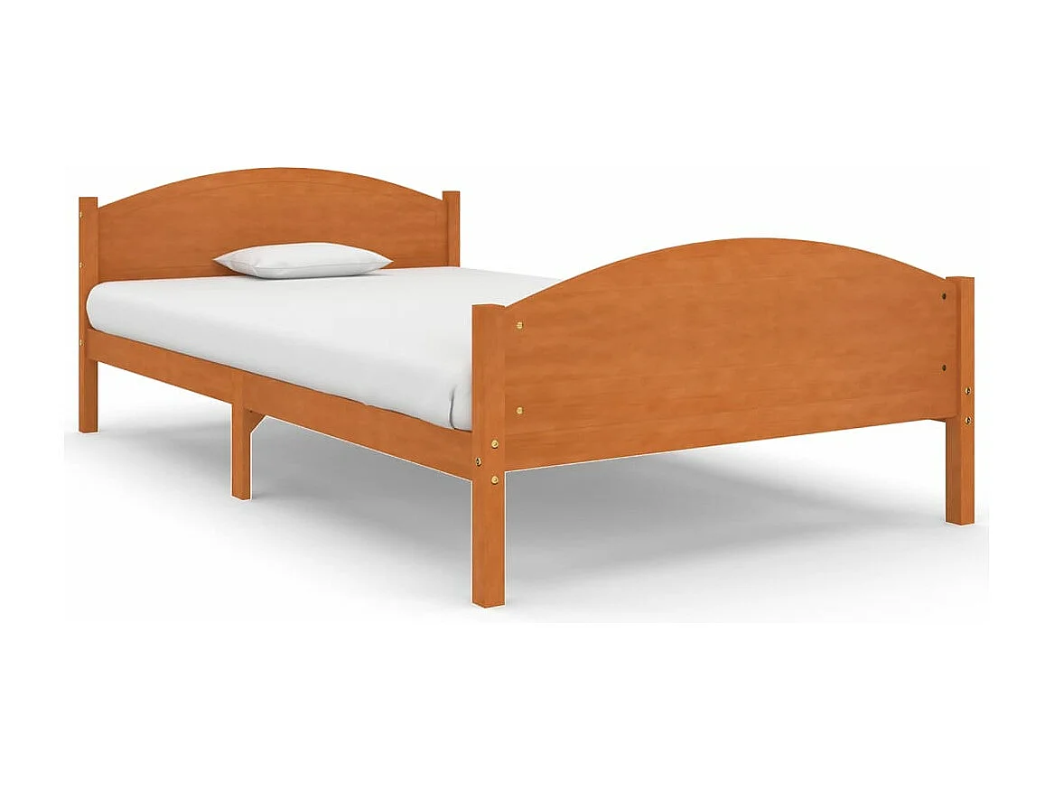 Cadre de lit sans matelas marron miel pin massif 120x200 cm