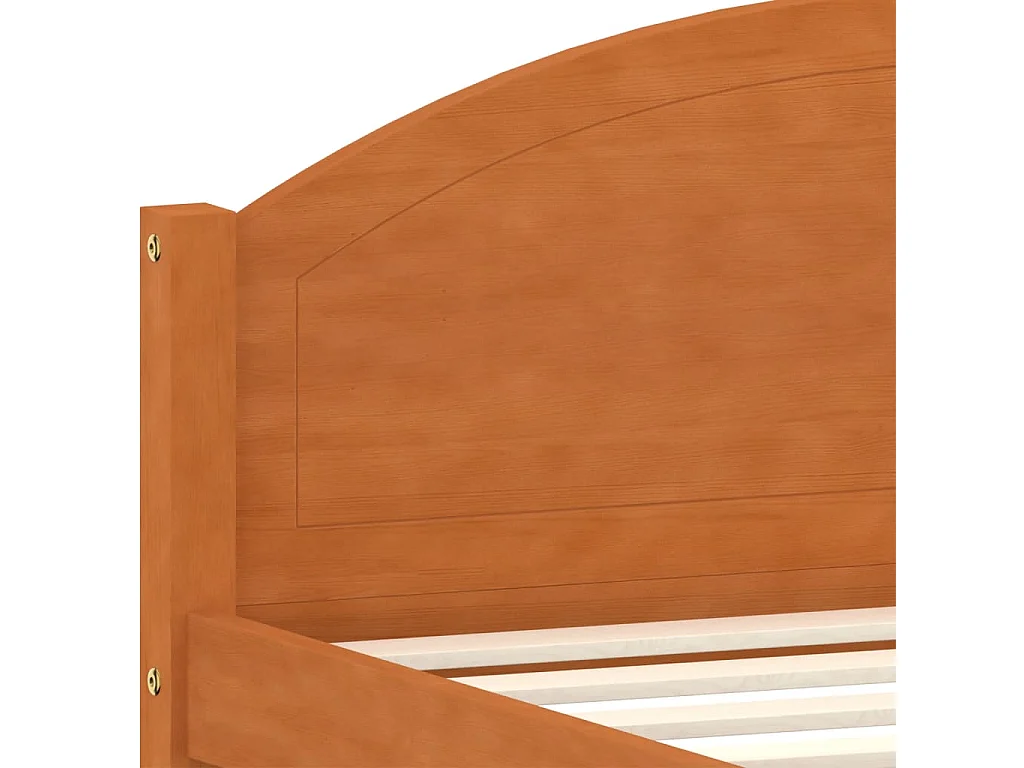 Cadre de lit sans matelas marron miel pin massif 120x200 cm