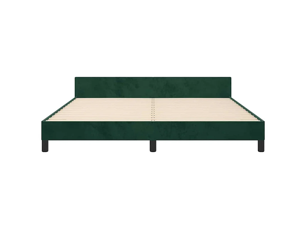 Cadre de lit sans matelas vert foncé 160x200 cm velours